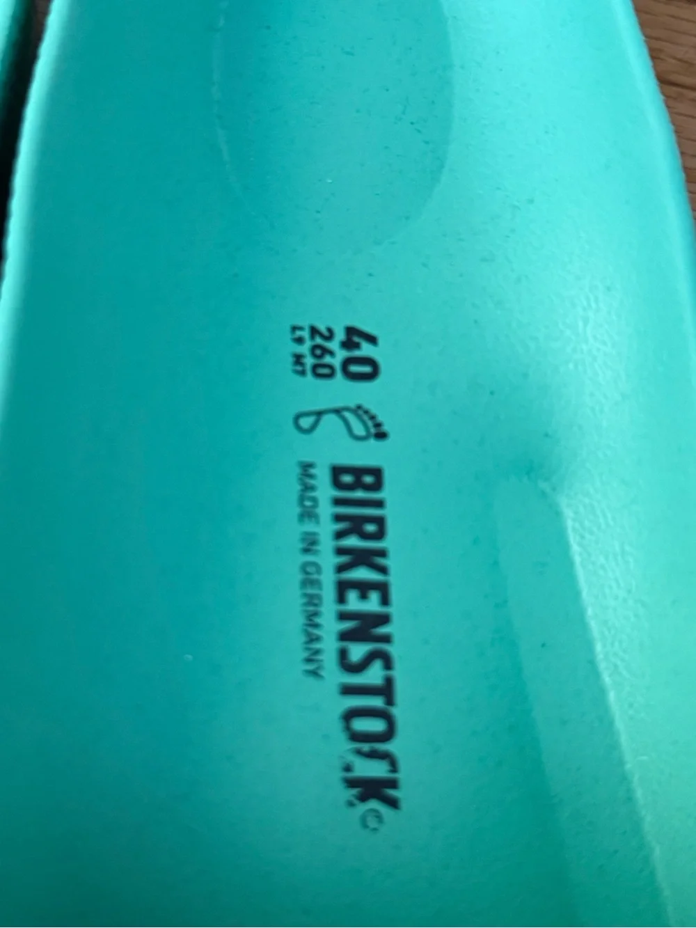 Birkenstock Teal Slide Sandals - Picture 3 of 3